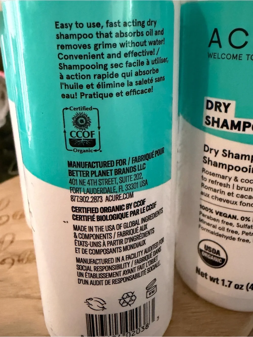 Acure dry shampoo
